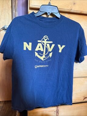Navy Graphic T‑Shirt with Anchor Logo